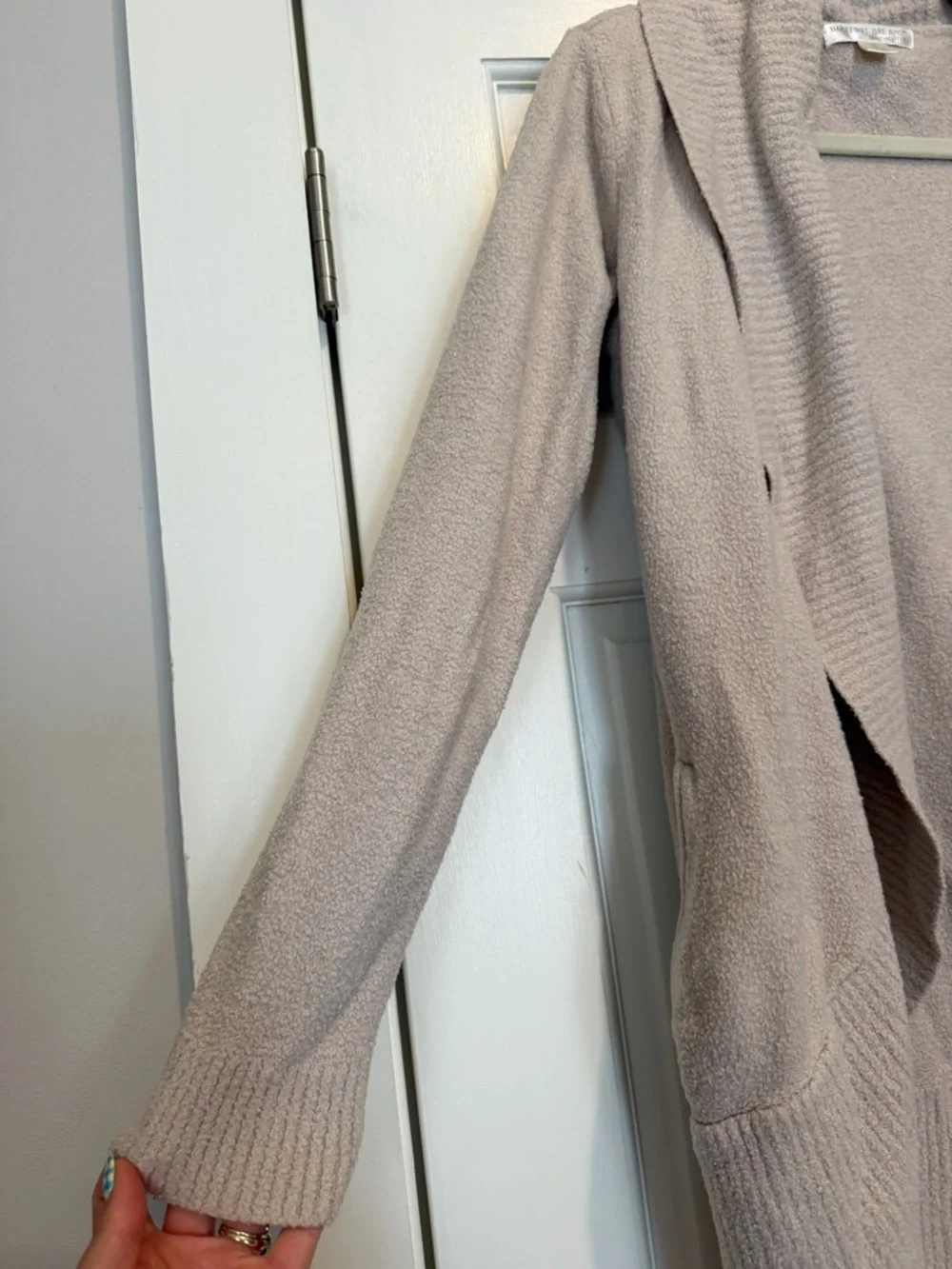 Barefoot Dreams CozyChic Lite Knit Open Cardigan Sweater - Beige - Picture 2 of 7